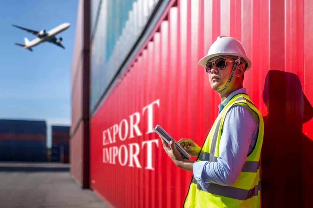A foreman controlling a shipment through a port. The exporter has followed our 9 tips for successful export.